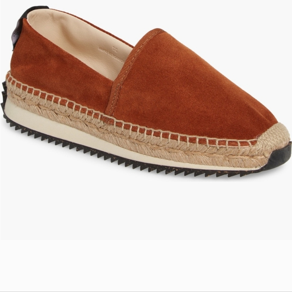 Rag & Bone Women’s Redwood Tan Suede Slip on Espadrille Runner Size 7.5/37.5